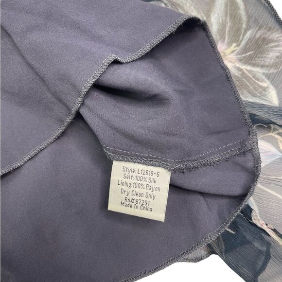 Johnny Was Silk Travis Ruffle Sleeveless Floral Blouse - Picture 7 of 8